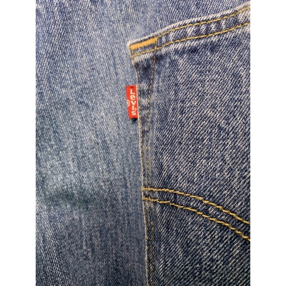 Levi's Mens 501 Straight Leg Jeans 44x32 Blue Button Fly Medium Wash Denim - Picture 7 of 8
